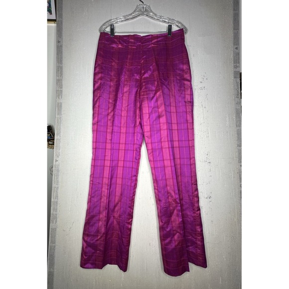 Pants - Vintage SilK Y2K Ice Brand Pink/Purple Plaid Patterned Pants | RARE | Size: 10